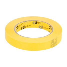 Q1 - 3/4 inch (18mm X 55m) Premium High Performance Automotive Yellow Masking Tape - High Temperature - Case of 48 Rolls