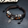 Women's bracelet woven leather fashionable retro (brown)