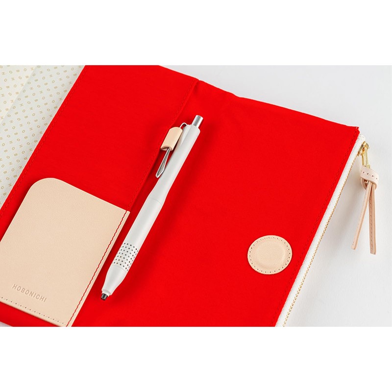 Hobonichi Techo 2025 Weeks Cover [Wallet-Size Planner Cover] Tragen (Red)