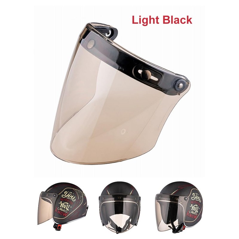 VCOROS Universal 3-Snap Flip Up Visor Shield Lens for Retro