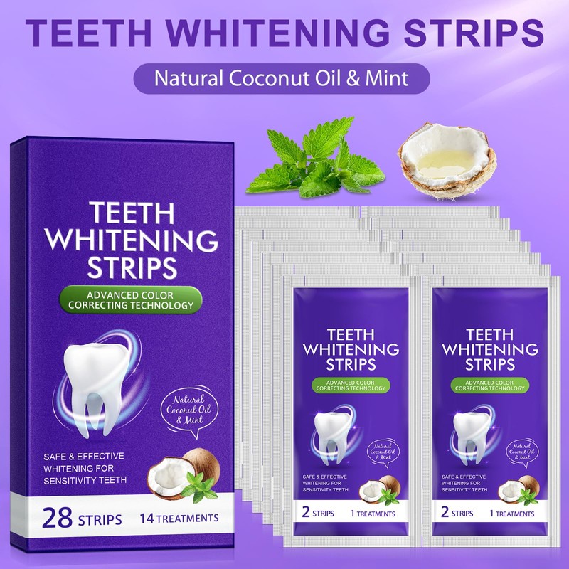 Purple Whitening Strips, Professional Teeth Whitening Strips 14 Packs 28