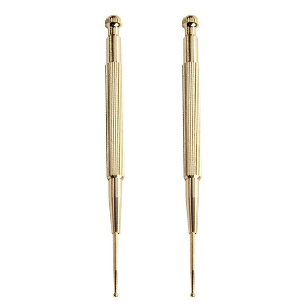 ULTECHNOVO 2pcs Copper Ear Body Point Probes Spring Loaded Retractable Acupuncture Pens