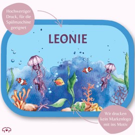 Children's Campus for Mepal - Lunch Box Underwater Gift Underwater World Lunch Box Coral Reef Vesper Box Sea Animals I Jellyfish I Coral I Clown Fish I Ocean Gift School - 750 ml - Blue