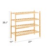 Furshus 4-Tier Bamboo Shoe Rack for Entryway, Stackable | Heavy