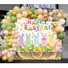 7x5ft Happy Easter Backdrop Cute Easter Bunny Style Colorful Egg