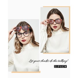 SIPHEW Fit Over Sunglasses Polarised Over Glasses Sunglasses Womens UV400 Protection (L-Rainbow frame pink lens)