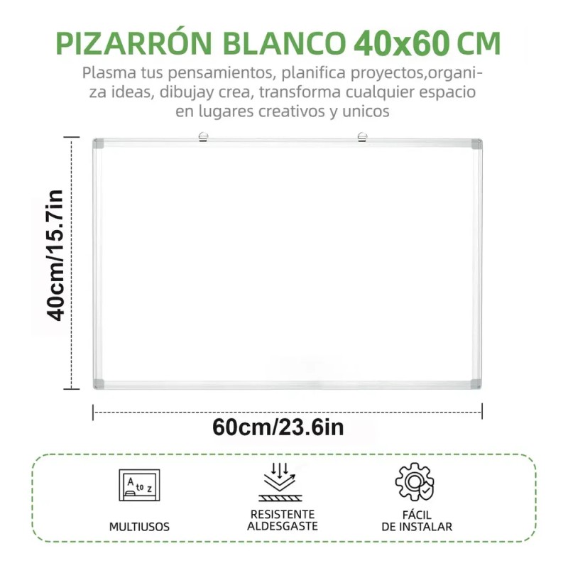 Pizarrón Blanco Magnética De Escritura De Doble Cara 40x60
