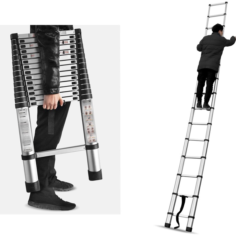 HOSTIC 14.5 FT Telescoping Ladder 330 lbs Capacity Heavy Duty