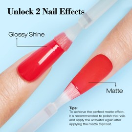 AZUREBEAUTY Dip Powder Liquid Set Bond, Base, Glossy Matte Top Coat, Activator, Brush Saver Dipping Powder Essential Tools No Nail Lamp Needed 0.5Fl oz 15ml 6Pcs