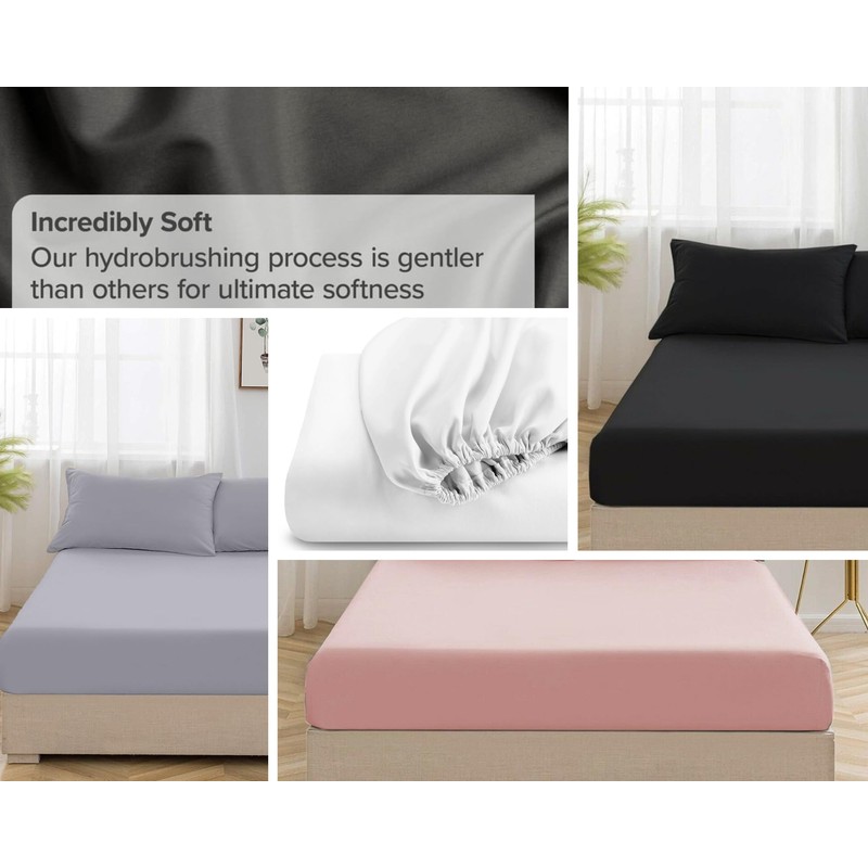 EV DEKOR Extra Deep Fitted Sheet Single, Blush - Deep