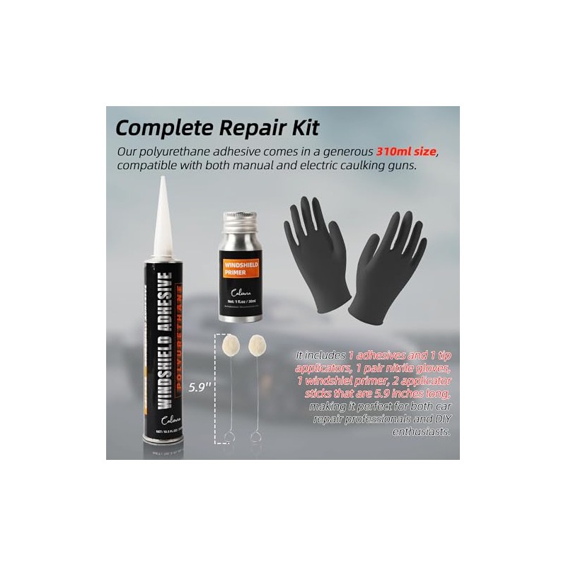 Calvana Automotive Windshield Adhesive Repair Kit - 310ml