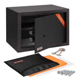 Brihard Family Key Lock Safe 9.84"H x 13.78"W x 9.84"D with Fireproof Money Bag, Home Security Safe 0.71 Cubic Feet with Removable Shelf - Fits A4, Heavy Duty Safe Box for Documents A4, Jewelry, Cash