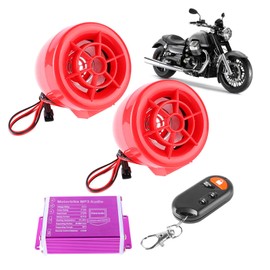 Motorcycle Alarm Sound Radio MP3 Player Waterproof FM Radio USBSpeaker System for Motorcycle Anti Theft, with Remote Control and Complete Accessories