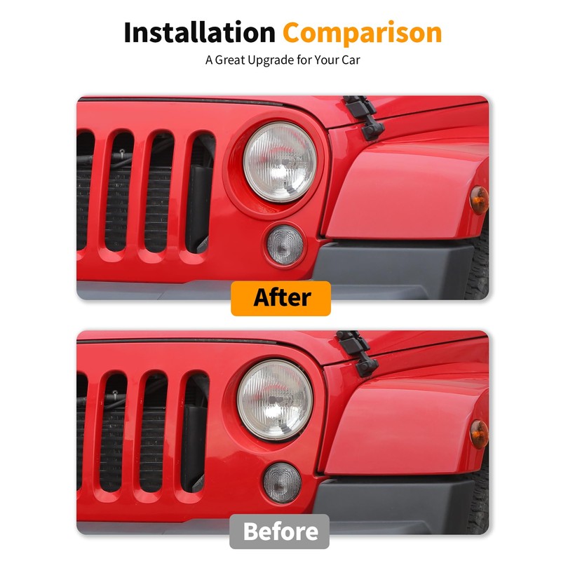 Hoolcar Headlight Bezels Headlight Cover Trim & Front Turn Signal