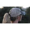 H-216-783-3184 Distressed Ponycap - Mesh - Blue Camo W/ Criss