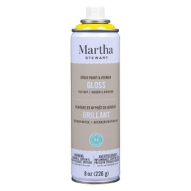 Martha Stewart Primer 8oz Spray Paint, 8 Fl Oz (Pack of 1), Gloss Meyer Lemon Yellow