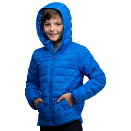 Lands' End Kids Packable Hooded Down Puffer Jacket Coat, Nautical Blue, X-Small