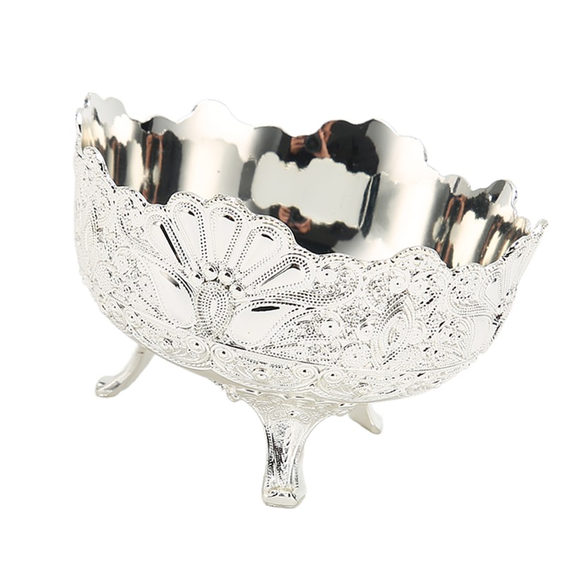 Serving Bowl European Style Retro Elegant Alloy Fruit Bowl for