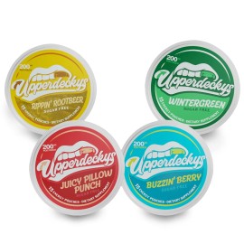 Upperdeckys Multi-Pack Caffeine Energy Pouches - 4 Flavors Sugar Free Nootrop...