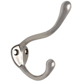Designers Impressions 57480 Satin Nickel Heavy Duty Coat & Hat Hook