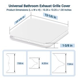 FG701S Square Bathroom Exhaust Fan Grille Cover Replacement, Ventilation Fan Grille Compatible with Broan-NuTone FG701 Exhaust Fan, 13.25 x 13.25 x 1.30 Inches