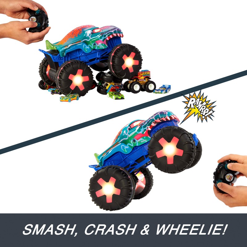 Hot Wheels Monster Trucks 1:15 Scale Mega-Wrex Alive Battery-Powered RC