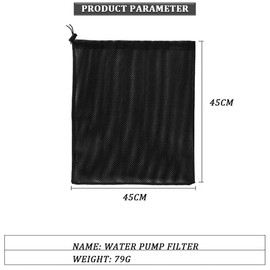 2Pcs Pump Barrier Bag Pond Pump Filter Bag Fish Pond Pump Mesh Bag (45 cm x 45 cm)
