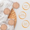 MOROBOR Boho Rattan Dresser Knobs, 6PCS Sunflower Shaped Wood Drawer