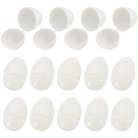 JIHUOO 50 Pcs Empty Plastic Easter Eggs White Blank Easter Eggs Small Fillable Eggs Easter Basket Eggs DIY Craft Eggs Artificial Eggs for Decoration