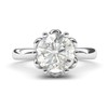 Solid Sterling Silver Romantic Flower Style 6-Prong Set 2.0 CT