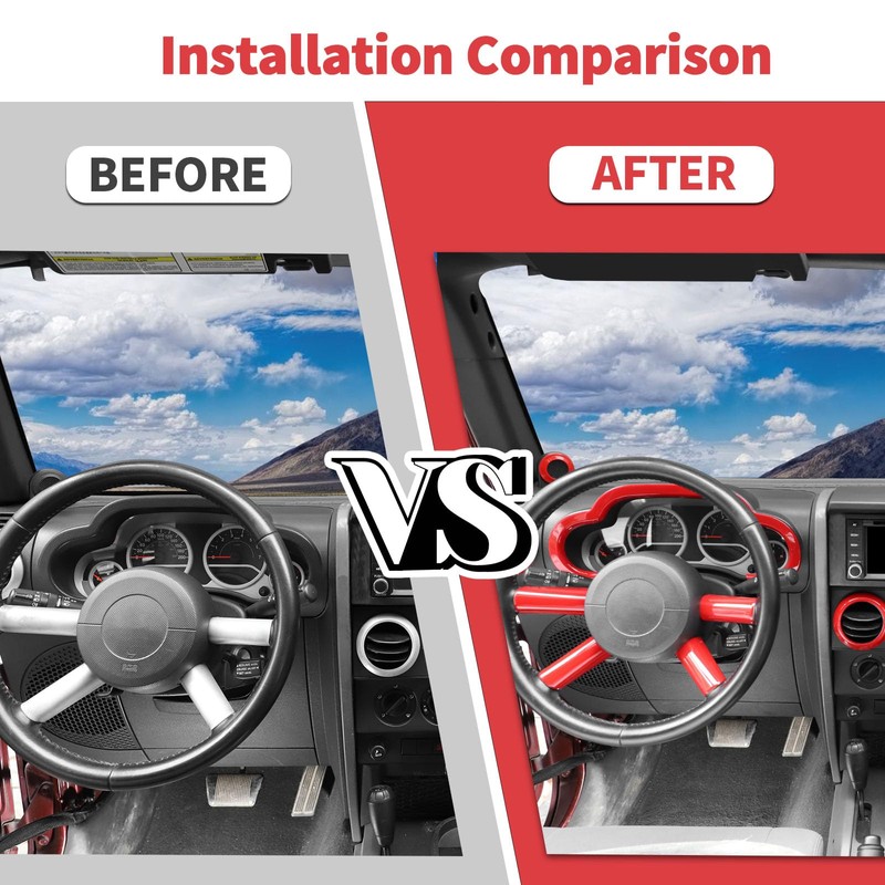 Fit for Jeep Wrangler JK JKU 2007-2010, 14PCS Interior Kits