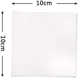 10Pack Mini Canvas Panel, 10x10cm Stretched Canvas Boards, Square Small Art Board for Oil Paint Blank 3.93