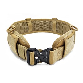 YouchingWld Battle Belt Molle Belt Airsoft Belt Tool Belt and fits sizes 32 to 44 inches(khaki)
