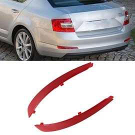 Kacepar Rear Bumper Reflector, 1 Pair Rear Bumper, Reflective Marker Light, Light Reflector, Compatible with Skoda Octavia 5E A7 Sedan 2013-2017, Red, 5E5945105