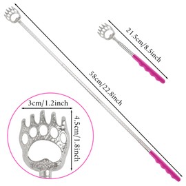 2 Pcs Back Scratcher for Women Men, PLULON Extendable Back Scratcher with Rubber Handles Telescopic Backslap Extendable Massager Scratching Tool for Adults