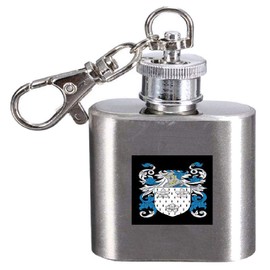 Hearne Family Crest Surname Coat of Arms 1oz Hip Flask Kerying Engraved