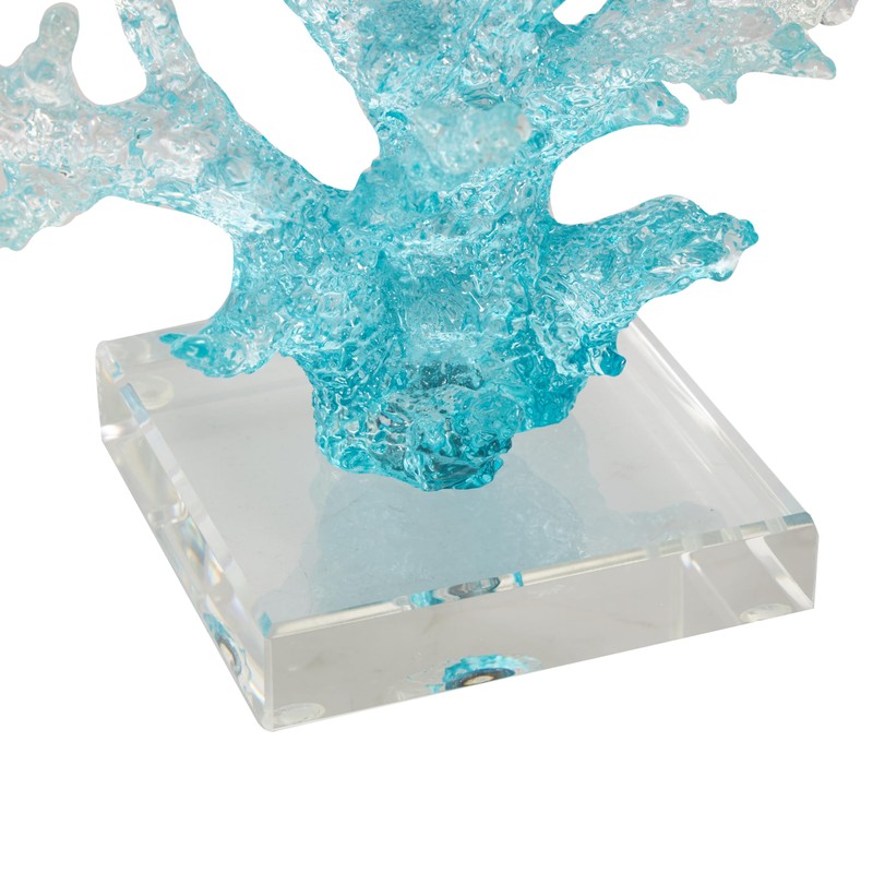 Deco 79 Glass Coral Decorative Sculpture Ombre Home Decor Statue