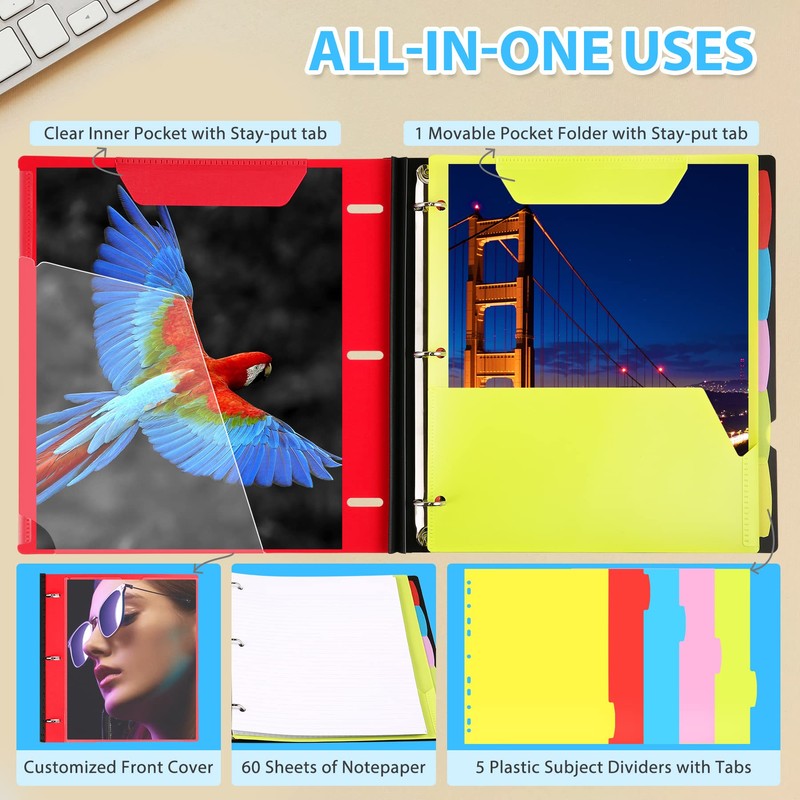 WOT I All-in-one Telescoping Binder Notebook, Refillable 3 Ring Binder