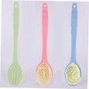 PACKOVE 3Pcs Long Handle Shower Brushes Soft Bristle Bath Scrubbers