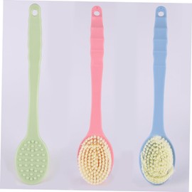 PACKOVE 3Pcs Long Handle Shower Brushes Soft Bristle Bath Scrubbers for Body Cleaning and Back Scrubbing Bathing Tools for Relaxing Skin Massage