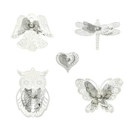 Airssory 10 Stück 5 Stile Tier Messing Verbinder Charms Engel Herz Eule Schmetterling Libelle Insekten Charms für DIY Schmuck Armband Halskette Ohrring Handwerk Schlüsselanhänger Dekoration, Messing