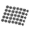 35Pcs Plastic Dice Kit Pearl Pattern White Numbers Polyhedral Dices