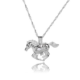 Mingjun Glow in the Dark Horse Pendant Necklace Glow in the Dark Necklace, Metal