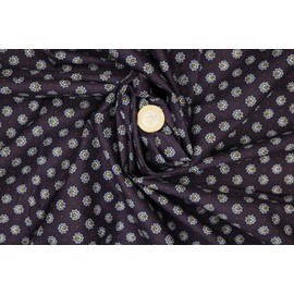 Pyrhan Abstract Shiny Flower Polka Dot 100% Pure Cotton Prints – 60 inches (153 cm Approx) Wide Fabric Sold by The metre - Perfect for Sewing Projects and Dress Making (Navy)