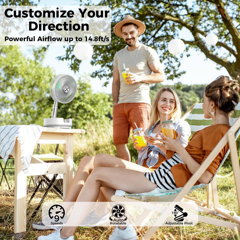 AddAcc 20000mAh Battery Operated Fan, Rechargeable Portable Fan, 112H Run,