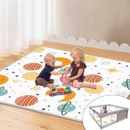 Hiaksedt Baby Play Mats for Floor, 50x50 Inch Playmat for Playpen, Thicken Soft Padding Sponge Playmats for Babies and Toddlers Infants, Foldable and Machine Washable Baby Crawling Mat