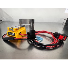 EarthWay Power Adapter for DeWalt Batteries, High Output 12VDC, User for Pumps, Motors, and Power Wheels with Clip for Mounting and On/Off Switch