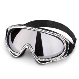 WOOFUU Pet Sunglasses for Dogs and Cats – UV Protection Glasses with Diamond Accents, Silver-Reflective Lenses, Lightweight & Secure Fit (for Medium to Large Breeds)