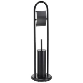 MSV Abby Bathroom Series Toilet Brush Set with Removable Inner Container for Toilet Brush Black