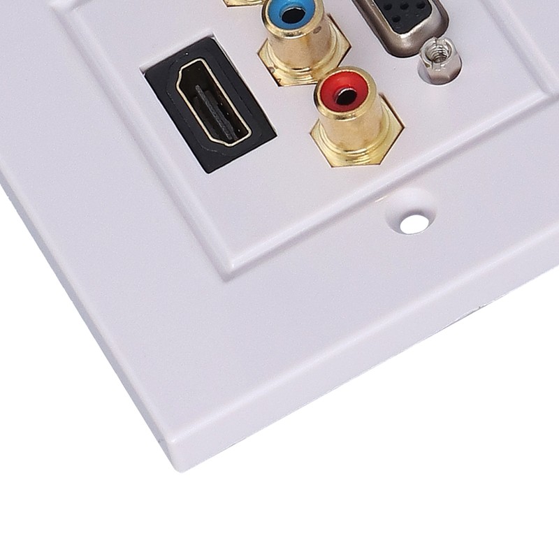 VGA+High Definition Multimedia Interface 3RCA Wall Plate Panel Socket for